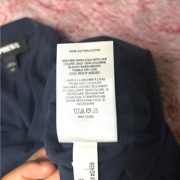 Express White Lion Blue Marble Print Graphic Short Sleeve Tee Shirt - Picture 5 of 9